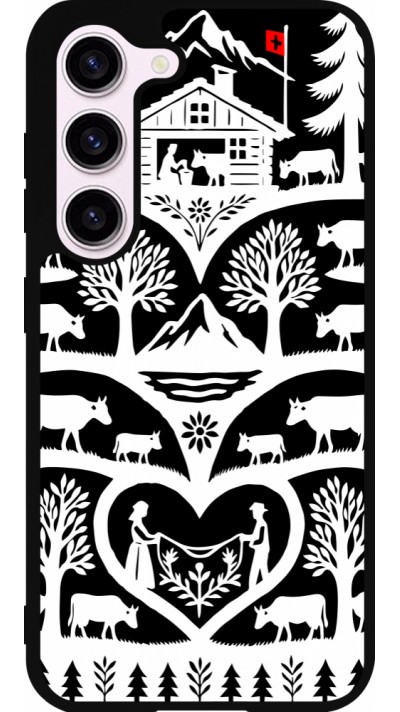 Coque Samsung Galaxy S23 - Silicone rigide noir Poya Suisse 2 noir