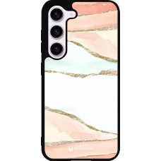 Coque Samsung Galaxy S23 - Silicone rigide noir Shimmering Orange