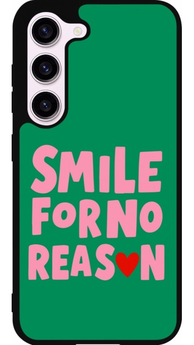 Coque Samsung Galaxy S23 - Silicone rigide noir Smile for no reason 2026