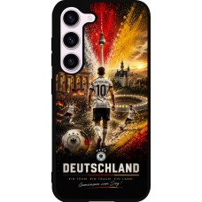 Coque Samsung Galaxy S23 - Silicone rigide noir Football Allemagne splash 2026