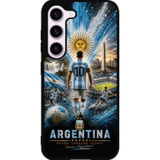 Coque Samsung Galaxy S23 - Silicone rigide noir Football Argentine splash 2026