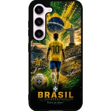 Coque Samsung Galaxy S23 - Silicone rigide noir Football Brésil splash 2026