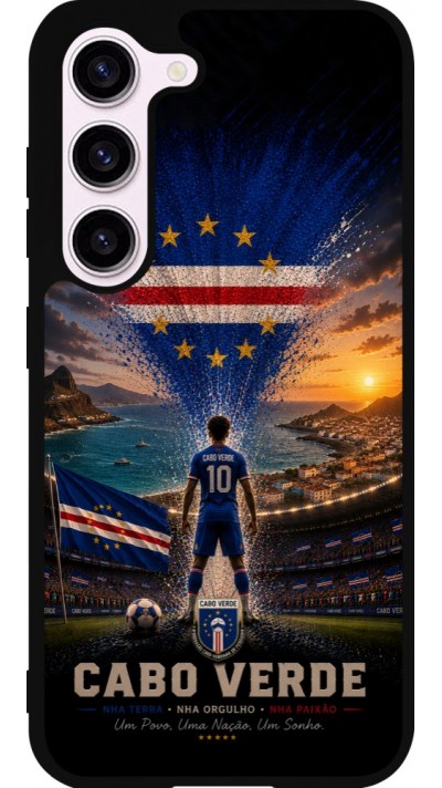 Coque Samsung Galaxy S23 - Silicone rigide noir Football Cap-Vert splash 2026