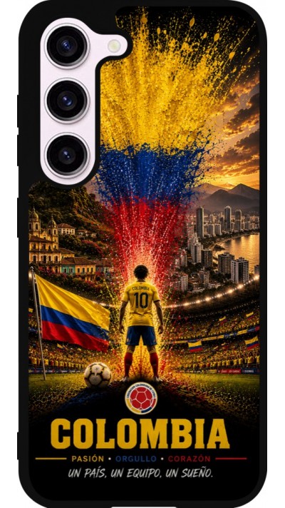 Coque Samsung Galaxy S23 - Silicone rigide noir Football Colombie splash 2026
