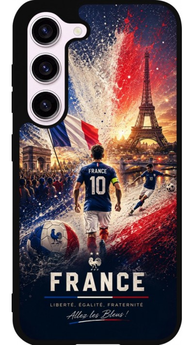 Coque Samsung Galaxy S23 - Silicone rigide noir Football France splash 2026