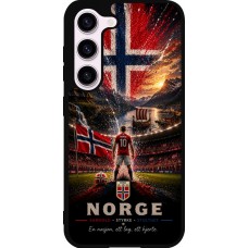Coque Samsung Galaxy S23 - Silicone rigide noir Football Norvège splash 2026