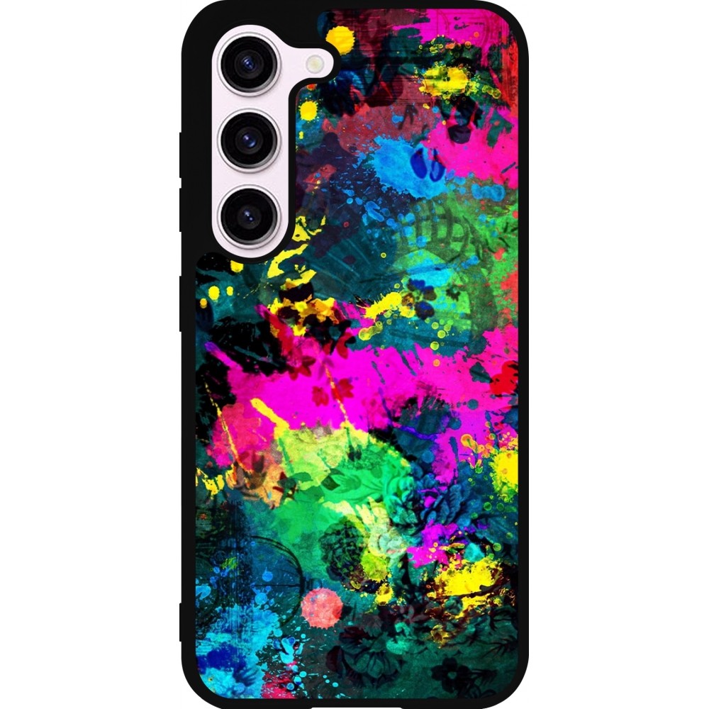 Coque Samsung Galaxy S23 - Silicone rigide noir Splash paint