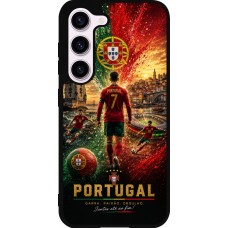 Coque Samsung Galaxy S23 - Silicone rigide noir Football Portugal splash 2026
