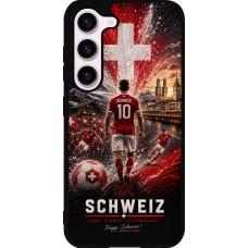 Coque Samsung Galaxy S23 - Silicone rigide noir Football Schweiz splash 2026