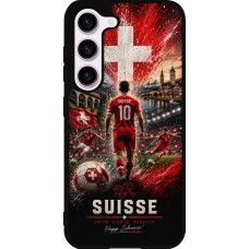 Coque Samsung Galaxy S23 - Silicone rigide noir Football Suisse splash 2026