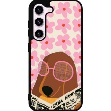 Coque Samsung Galaxy S23 - Silicone rigide noir Dog with newspaper 2026