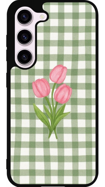 Coque Samsung Galaxy S23 - Silicone rigide noir Green vichy tulips 2026