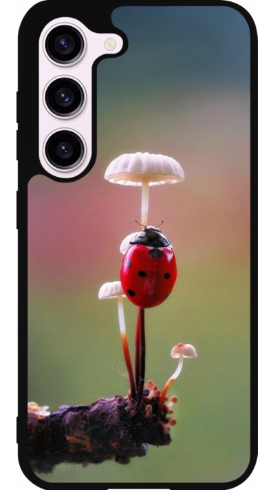 Coque Samsung Galaxy S23 - Silicone rigide noir Ladybird on a mushroom 2026