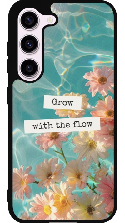 Coque Samsung Galaxy S23 - Silicone rigide noir Summer 2025 Grow with the flow