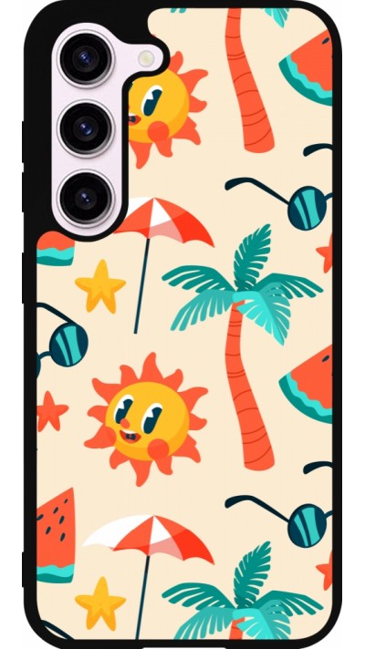 Coque Samsung Galaxy S23 - Silicone rigide noir Summer 2025 Pattern soleil