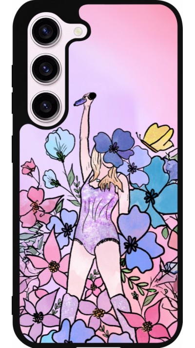 Coque Samsung Galaxy S23 - Silicone rigide noir Taylor Swift Sketch - Pink