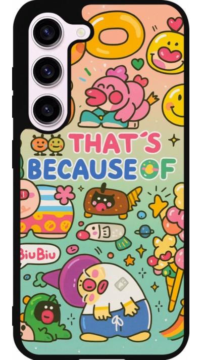 Coque Samsung Galaxy S23 - Silicone rigide noir Thats beacause of