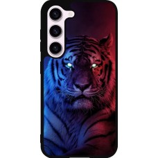 Coque Samsung Galaxy S23 - Silicone rigide noir Tiger Blue Red