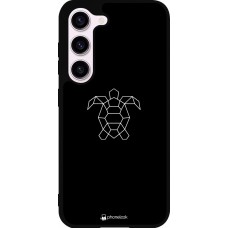 Coque Samsung Galaxy S23 - Silicone rigide noir Turtles lines on black