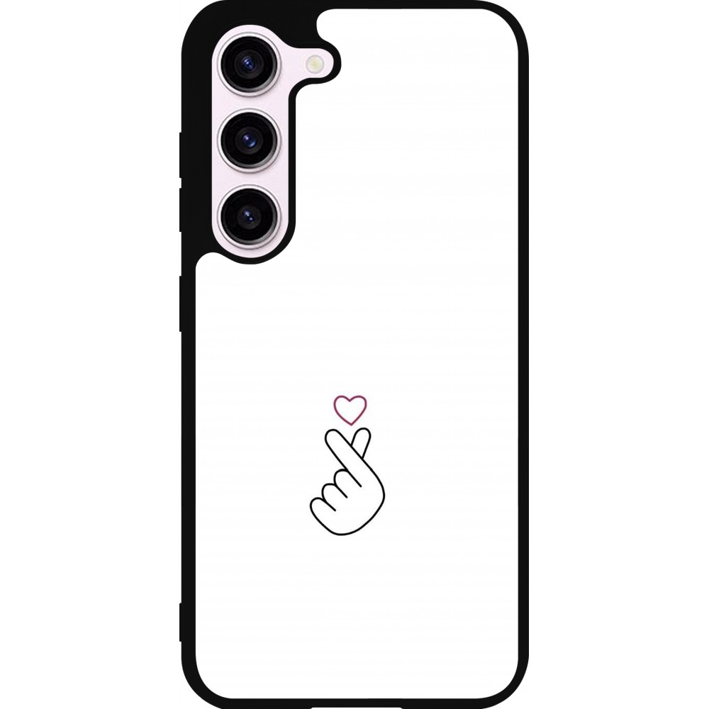 Samsung Galaxy S23 Case Hülle - Silikon schwarz Valentine 2024 heart by Millennials