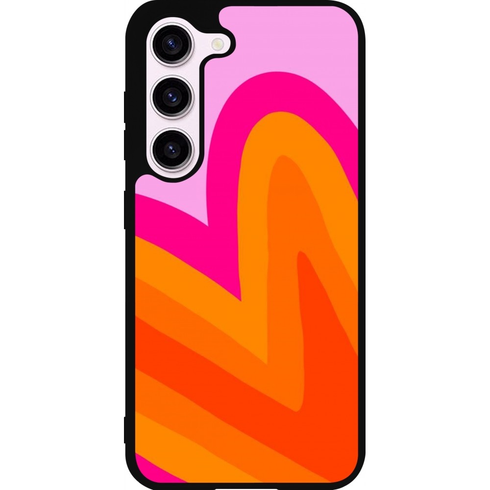 Samsung Galaxy S23 Case Hülle - Silikon schwarz Valentine 2024 heart gradient