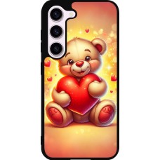 Coque Samsung Galaxy S23 - Silicone rigide noir Valentine 2024 Teddy love
