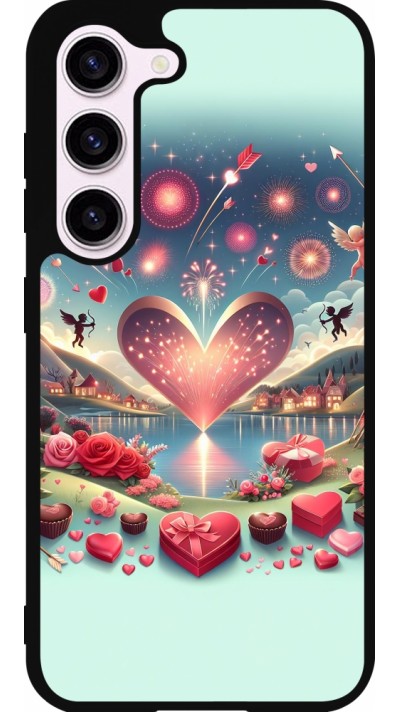 Coque Samsung Galaxy S23 - Silicone rigide noir Valentine 2025 Chic
