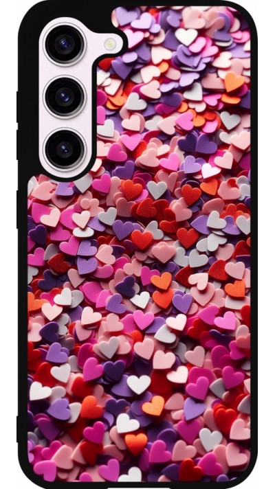 Coque Samsung Galaxy S23 - Silicone rigide noir Valentine 2025 Confetti