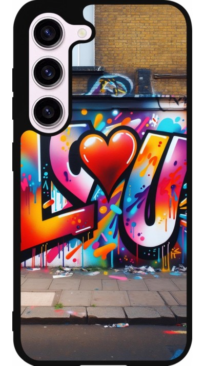 Coque Samsung Galaxy S23 - Silicone rigide noir Valentine 2025 Love U Tag