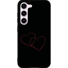 Coque Samsung Galaxy S23 - Silicone rigide noir Valentine 2023 attached heart