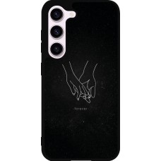 Coque Samsung Galaxy S23 - Silicone rigide noir Valentine 2023 hands forever