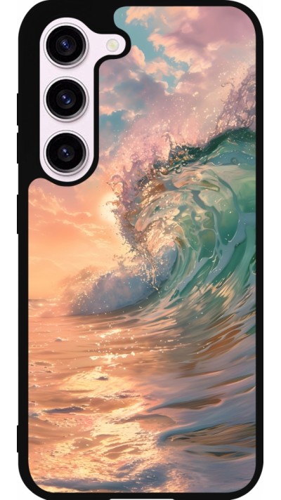 Coque Samsung Galaxy S23 - Silicone rigide noir Wave Sunset