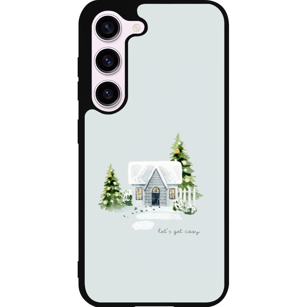 Coque Samsung Galaxy S23 - Silicone rigide noir Winter 25 Cosy House