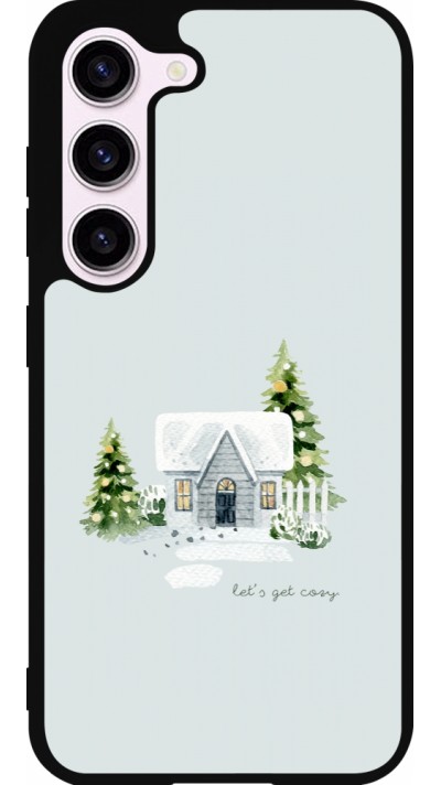 Coque Samsung Galaxy S23 - Silicone rigide noir Winter 25 Cosy House