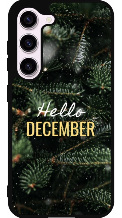 Coque Samsung Galaxy S23 - Silicone rigide noir Winter 25 Winter hello december
