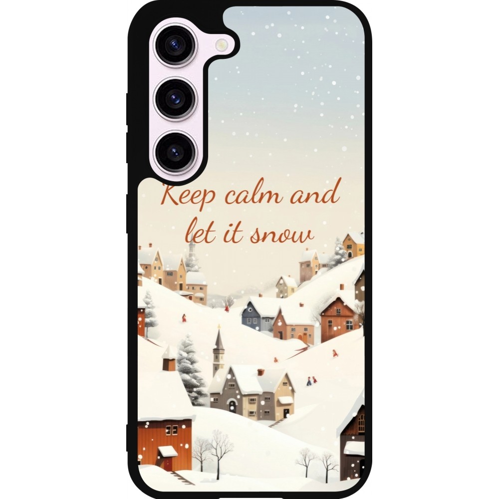 Coque Samsung Galaxy S23 - Silicone rigide noir Winter 25 Winter Keep calm and let it snow