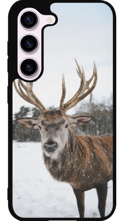 Coque Samsung Galaxy S23 - Silicone rigide noir Winter 25 Winter reindeer