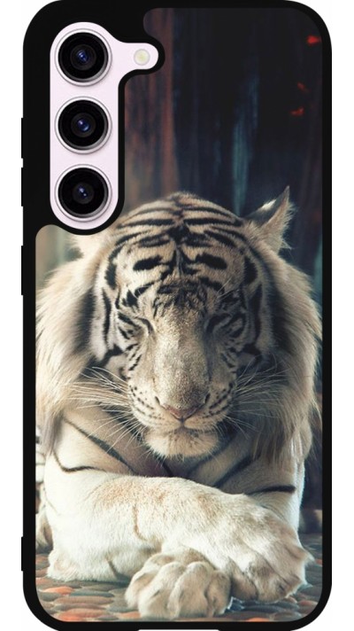Coque Samsung Galaxy S23 - Silicone rigide noir Zen Tiger