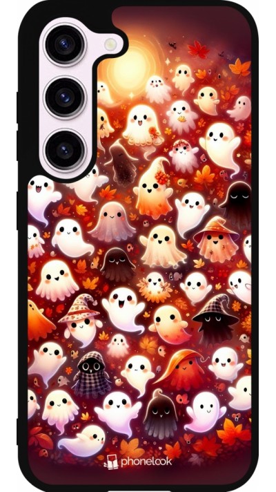 Coque Samsung Galaxy S23 FE - Silicone rigide noir Fantômes automne mignons Coque Samsung Galaxy S23 FE - Silicone rigide noir Fantômes automne mignons