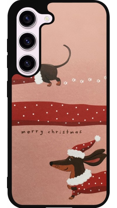 Coque Samsung Galaxy S23 FE - Silicone rigide noir Christmas 25 Teckel Merry Xmas