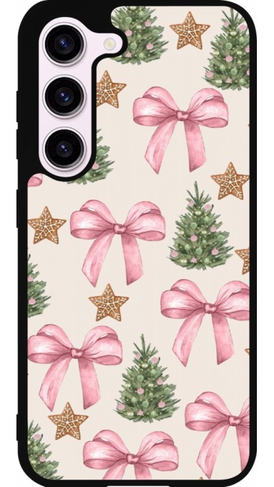 Coque Samsung Galaxy S23 FE - Silicone rigide noir Christmas 25 Vintage Ribbons