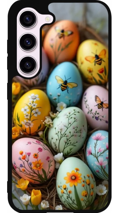 Coque Samsung Galaxy S23 FE - Silicone rigide noir Easter 2026 Eggs with bees