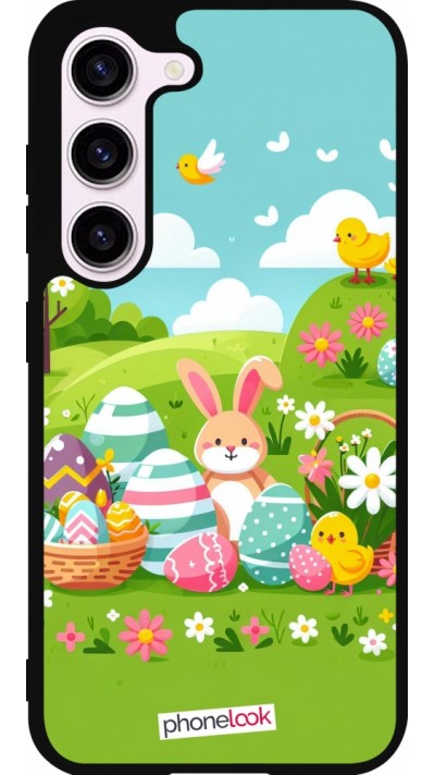 Coque Samsung Galaxy S23 FE - Silicone rigide noir Easter 2025 Green