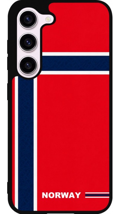 Coque Samsung Galaxy S23 FE - Silicone rigide noir Maillot de football Norvège 2026 personnalisable
