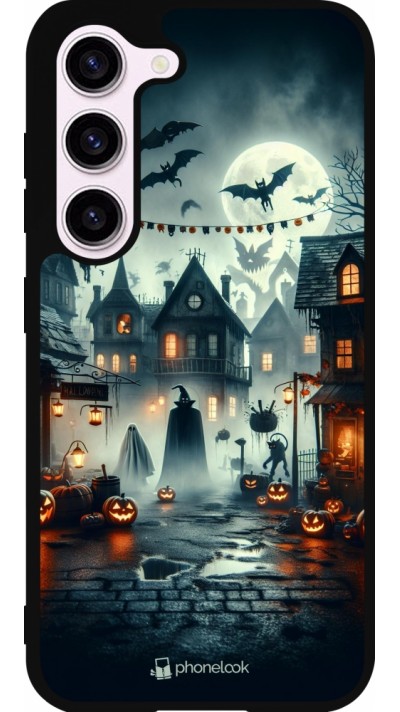 Coque Samsung Galaxy S23 FE - Silicone rigide noir Halloween Spookville Coque Samsung Galaxy S23 FE - Silicone rigide noir Halloween Spookville