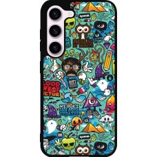 Coque Samsung Galaxy S23 FE - Silicone rigide noir Mixed Cartoons Turquoise