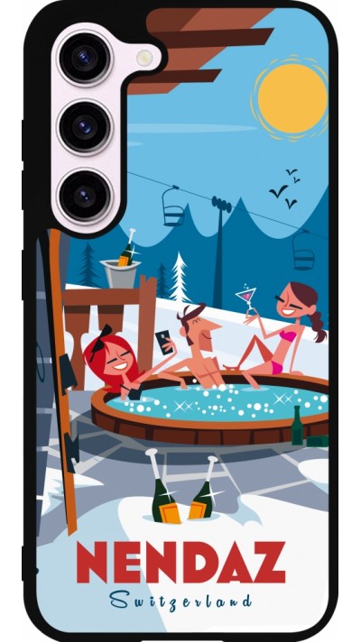 Coque Samsung Galaxy S23 FE - Silicone rigide noir Nendaz Mountain Jacuzzi