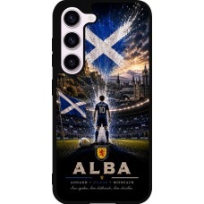 Coque Samsung Galaxy S23 FE - Silicone rigide noir Football Écosse splash 2026