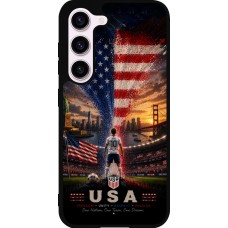 Coque Samsung Galaxy S23 FE - Silicone rigide noir Football États-Unis splash 2026