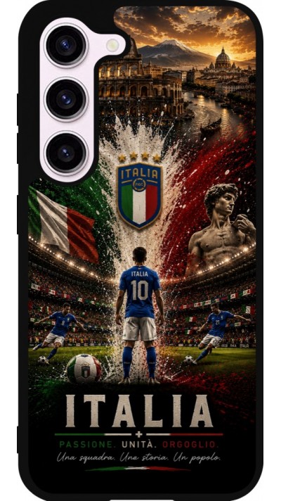 Coque Samsung Galaxy S23 FE - Silicone rigide noir Football Italie splash 2026